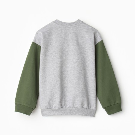 Svitshot for a boy, color medium-gray melange/dark hacks, height 80 cm (48)-3