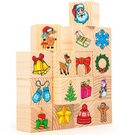 A set of cubes "New Year" 16 pcs.