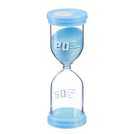 Happy Time sand clock, 20 minutes, 4.4 x 12.6 cm, blue