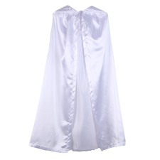 Carnival cloak, satin, white color, length 100 cm