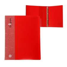 Folder on 4 rings A4, Calligrata, 40 mm, 700 μm, internal and end pocket, red