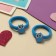 Hair gum "Melody" (set 2 pcs) owl, 4 cm, blue