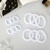Hair elastic band "Mahrushka" (set 12 pcs) 2.5 cm and 4.5 cm, white