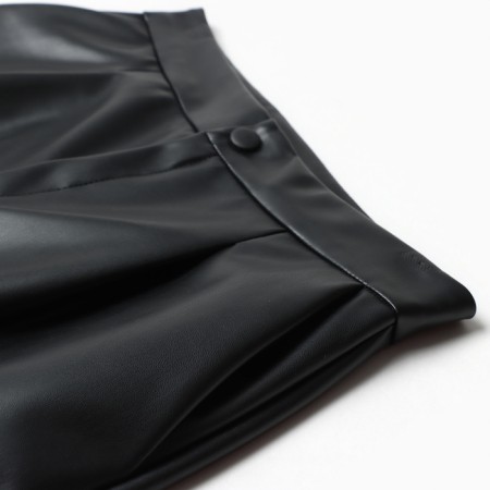 Women leather shorts MIST BAS, p. 48, black-7
