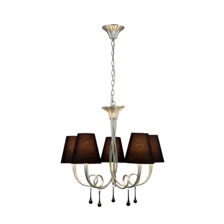 Suspended chandelier Mantra Paola, E14, 5x20W, 532 mm, matte silver color