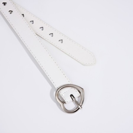Building belt, width 2.4 cm, metal buckle, white color-1