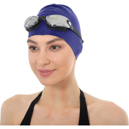 Bradex swimming cap, silicone, dark blue-7