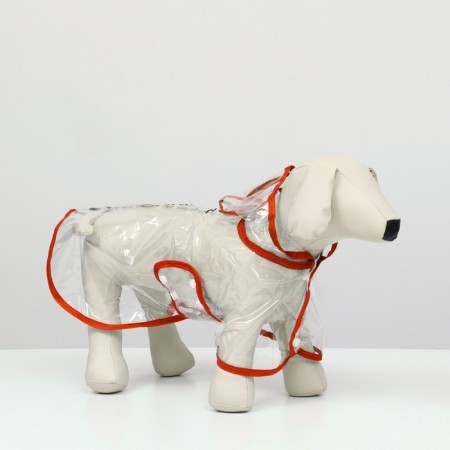 Dog raincoat, size M (DS 26, OG 38-41, Osh 40 cm), red-1