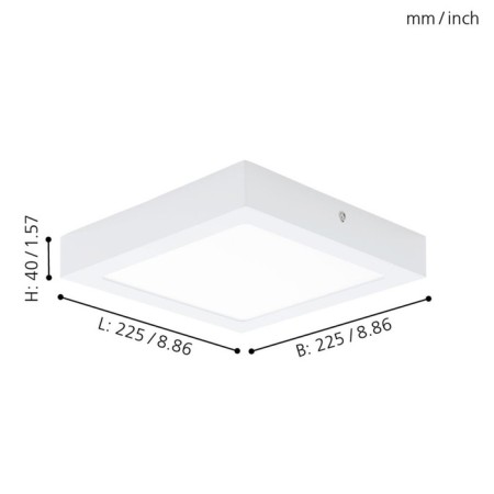 Fueva lamp 1 18W LED 3000K white 22.5x22.5x3.5cm-2