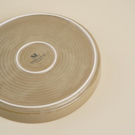 Bannered porcelain plate SL Home "Sandy Breeze", D = 21 cm, Beige Color-3