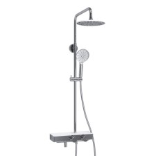 The shower system Wasserkraft A113.067.127.ch Thermo, tropical shower, thermostat, chrome