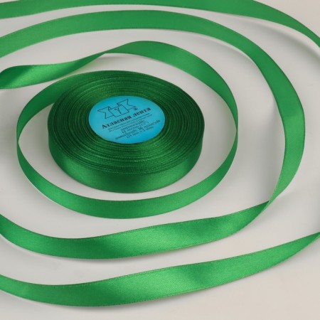 Satin tape, 12 mm × 33 ± 2 m, green color No. 019