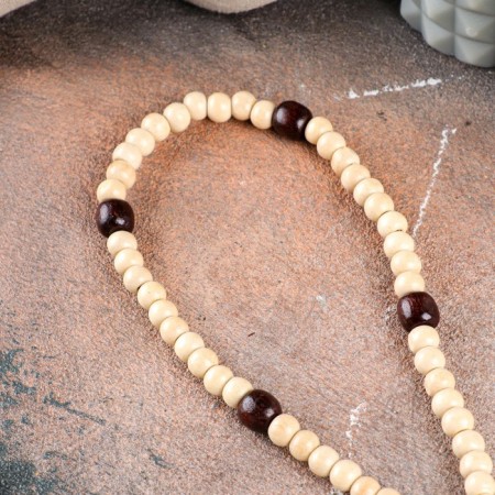 Wooden rosary, with a cross, 27 cm, light-5