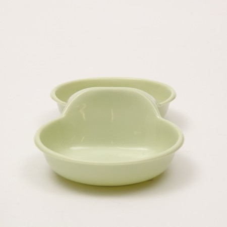 Double plastic bowl 2 x 160 ml, 24 cm x 11.5 cm x 3 cm, green-3