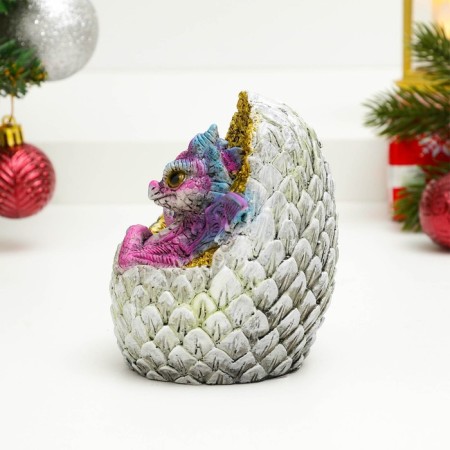 Piggy bank "Dragon in the egg" Violet, 9x9x10.5cm-2