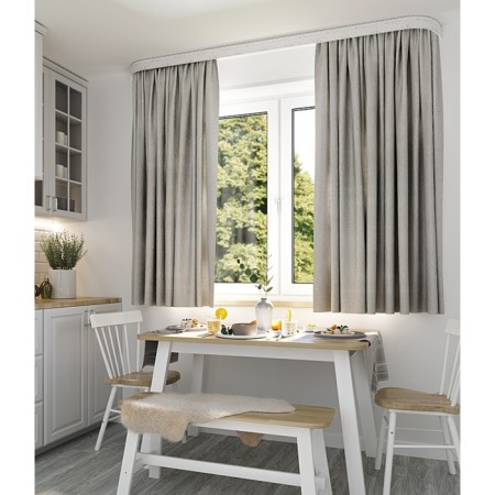 Skandi curtain set, size 260x150 cm, steel color