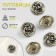 A set of metal buttons on the leg, d = 17 mm, 5 pcs, the color is black-silver