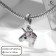 Suspension "Unicorn", pink color in silver