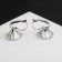Earrings with “Big Sapphire” rhinestones in inclination, d = 1.6, white color in silver