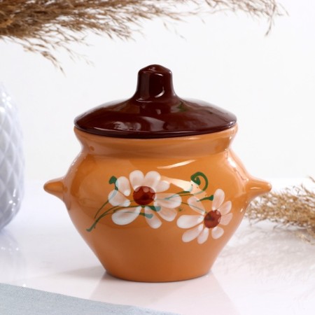 Set of pots # 5 with pens 6x0.5l, cornflower melted milk-13