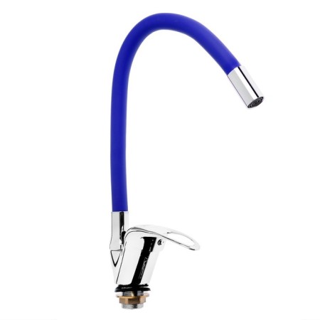 Kitchen mixer Zein Z2112, single -leaf, flexible surge, cartridge 40 mm, blue/chrome-4