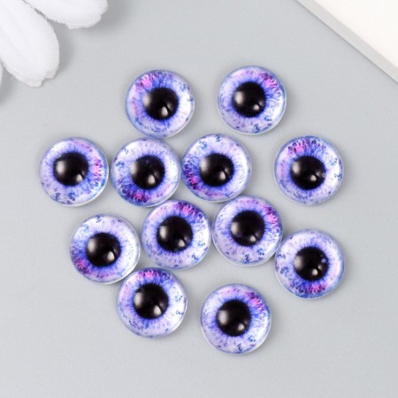 Decor (cabochon) for creativity glass "Lilac Eye" d = 1.2 cm-2