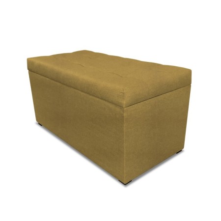 Puff with a lid and weighting, 800 × 400 × 420 mm, Bahama plus matting, yellow color