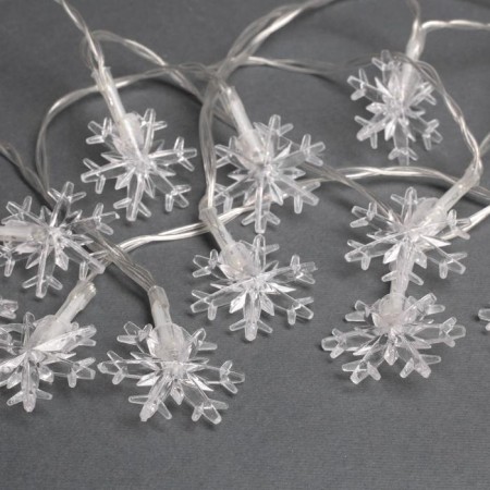 Garland "thread" 3 m with nozzles "Big Snowflakes", IP20, transparent thread, 20 LED, glow of multi, AAH3-1