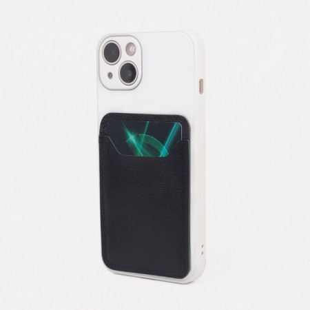 Cartholder on the phone Textura, matte skin, black color
