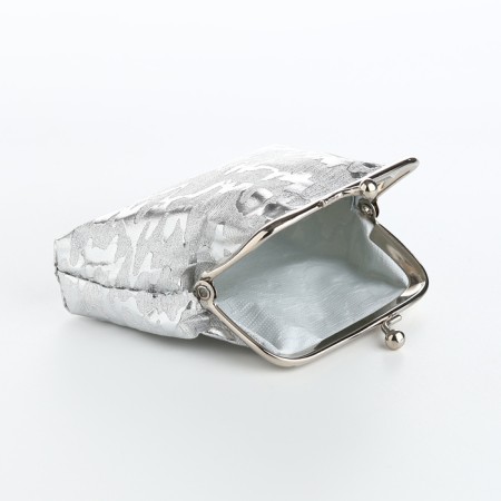 Women's wallet on the farmar, silver color-4