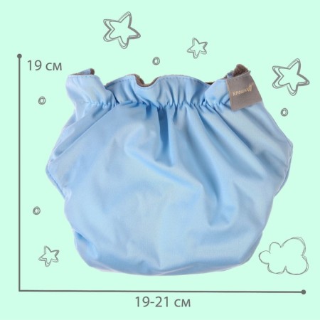 Panties-scammer, reusable, carbon-bamboo fabric, blue color, from 0-36 months.-3