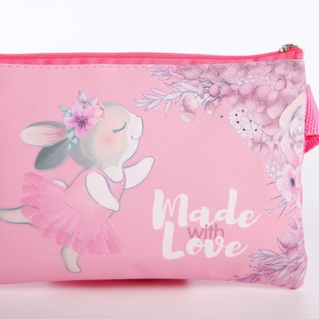 Сумка детская для девочки "Made with love", эко-кожа, розовый, 16х11 см-3