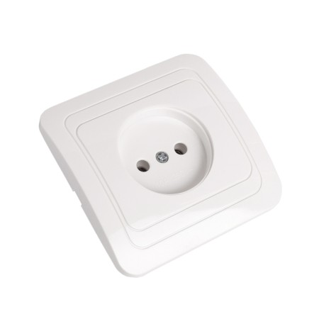 Smartbuy "Mars" socket, single, 10 A, without grounding, white