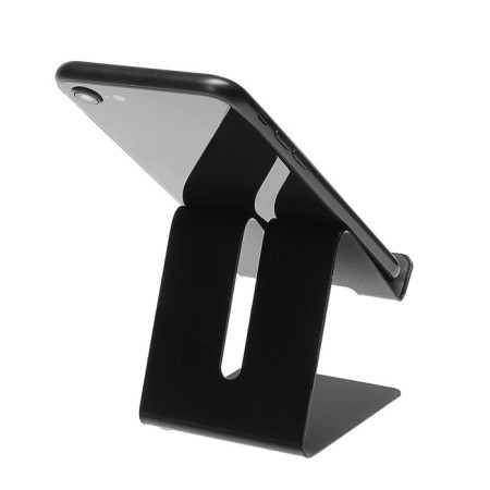 A phone stand, with a connector for the wire, metal, black-1