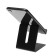 A phone stand, with a connector for the wire, metal, black