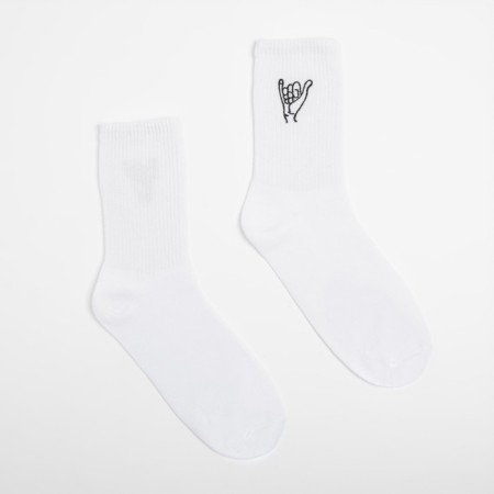 Minaku socks "gesture", white color, size 38-39 (25 cm)