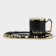 Tea couple ceramic "luxury", 3 items: mug 250 ml, saucer 23.5 × 13 cm, spoon, black color