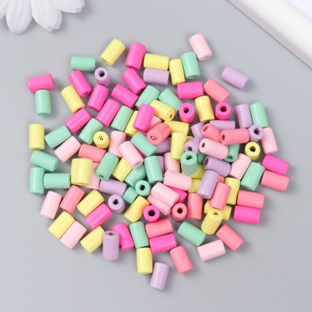 Beads for creativity wood "pastel tones. Cylinders" set of 20 g 0.9x0.7 cm