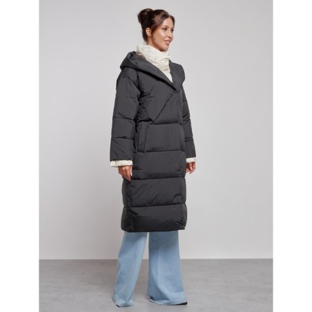 Coat insulated winter female, size 48, black color-2