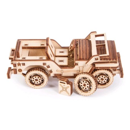 Mechanical 3D puzzle made of wood "Jeep"-5