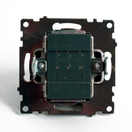 2-clavy switch (mechanism), 250V, 10A, Stekker series Katrin, Black, GLS10-7107-05 1022443-5