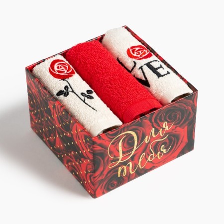 Set of towels LOVE 30x30 cm-3pcs, 100% cotton 340 g/m2-5