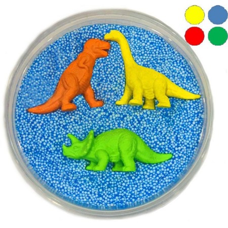 Ball plasticine "Dino 3", 3 figures of dinosaurus inside, mix