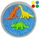 Ball plasticine "Dino 3", 3 figures of dinosaurus inside, mix