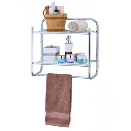 Dakota bathroom shelf, wall, silver-1