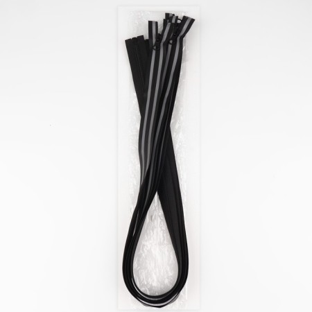 Lightning "Spiral", No. 7, detachable, waterproof, with a reflective tape, castle machine, 90 cm, black/gray color-2