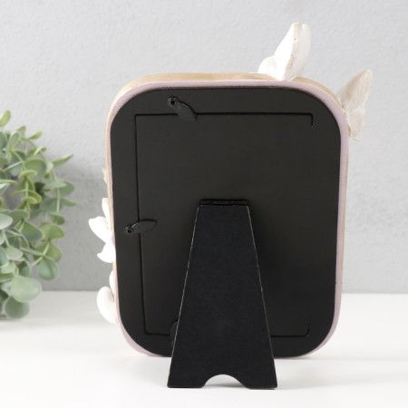 Photo frame Polystone 10x15 cm "Butterflies and white daffodils" marshmallows 17x3.1x23 cm-3