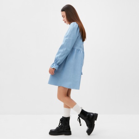 Women's dress with a collar Mist, p.48, light blue-3
