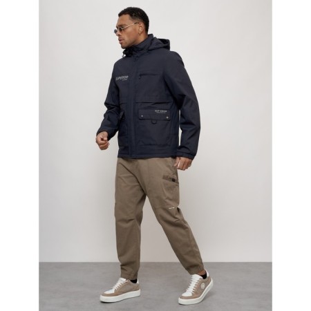 Sports male jacket, size 52, dark blue color-8