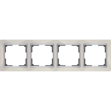 Рамка на 4 поста  WL03-Frame-04-ivory, цвет слоновая кость